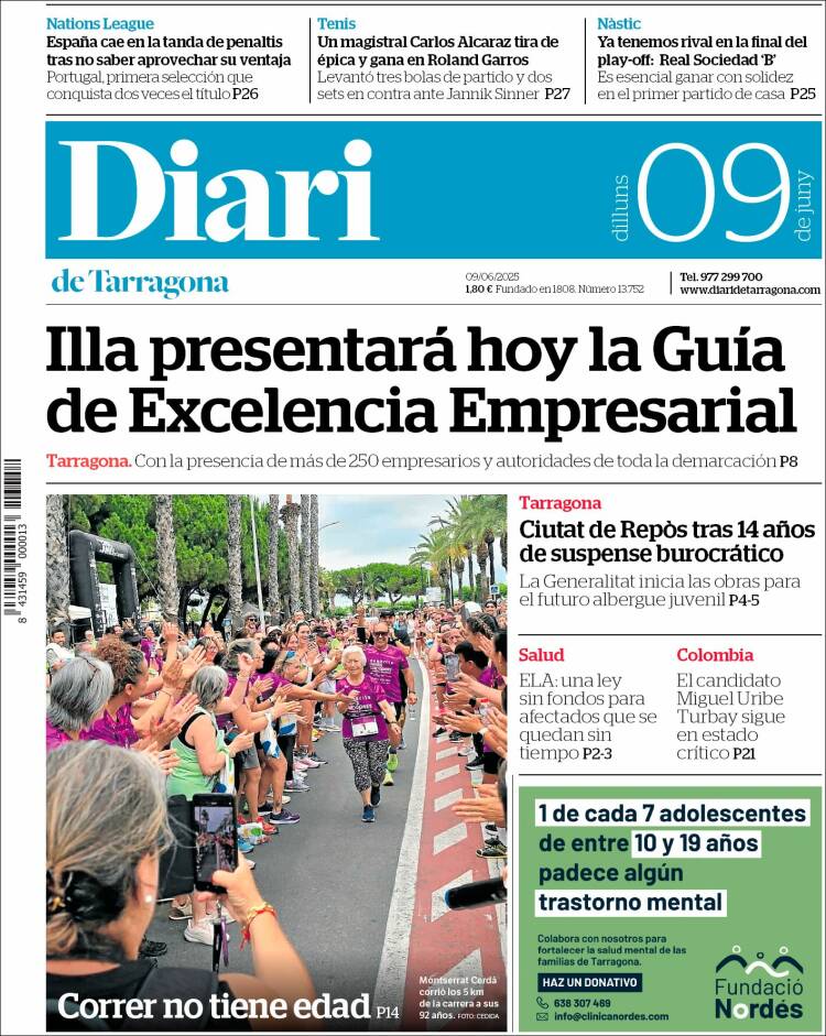 Portada de Diari de Tarragona (Spain)