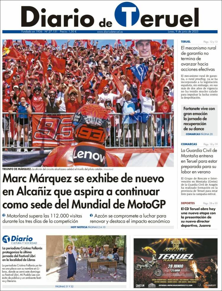 Portada de Diario de Teruel (Spain)