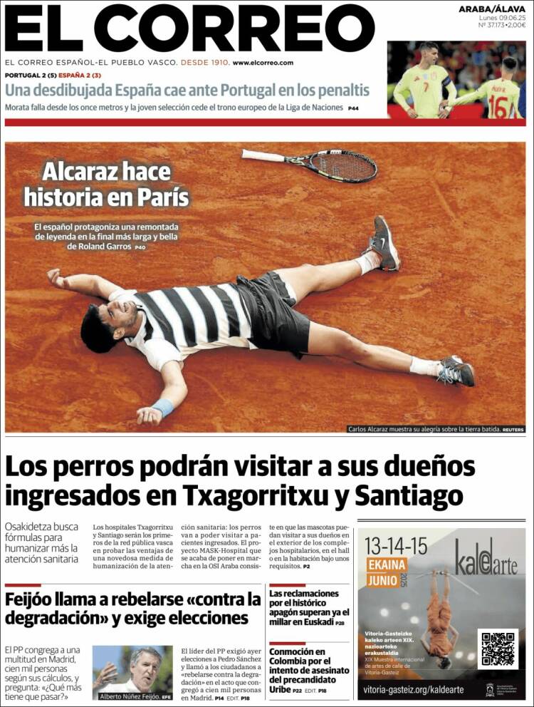 Portada de El Correo - Álava (Spain)