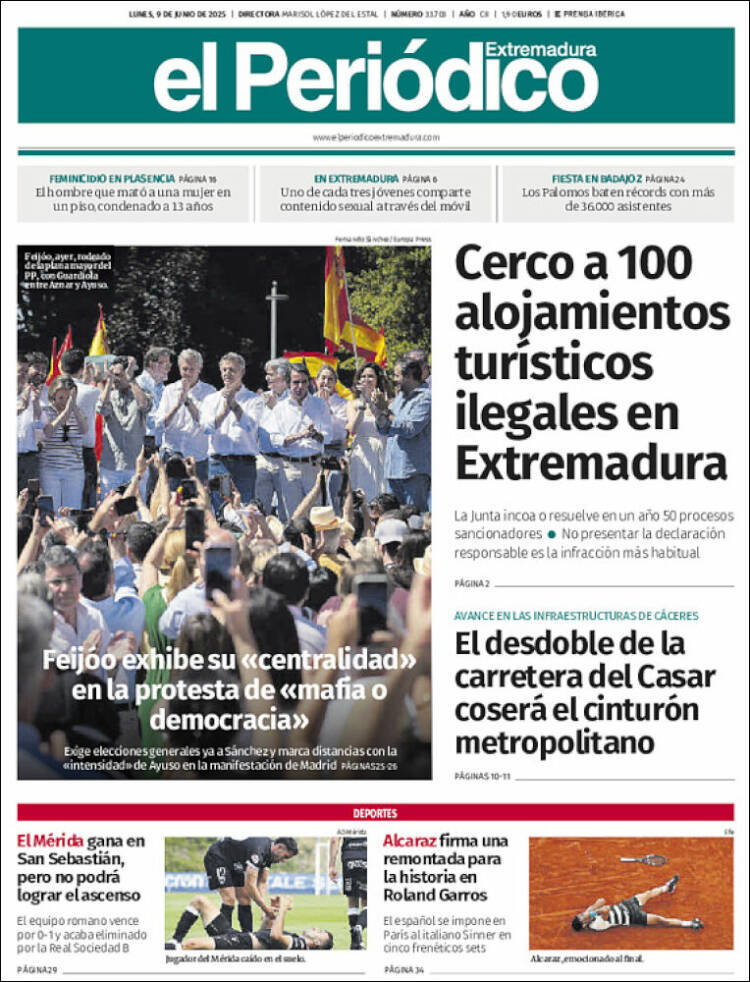 Portada de El Periódico de Extremadura (Spain)