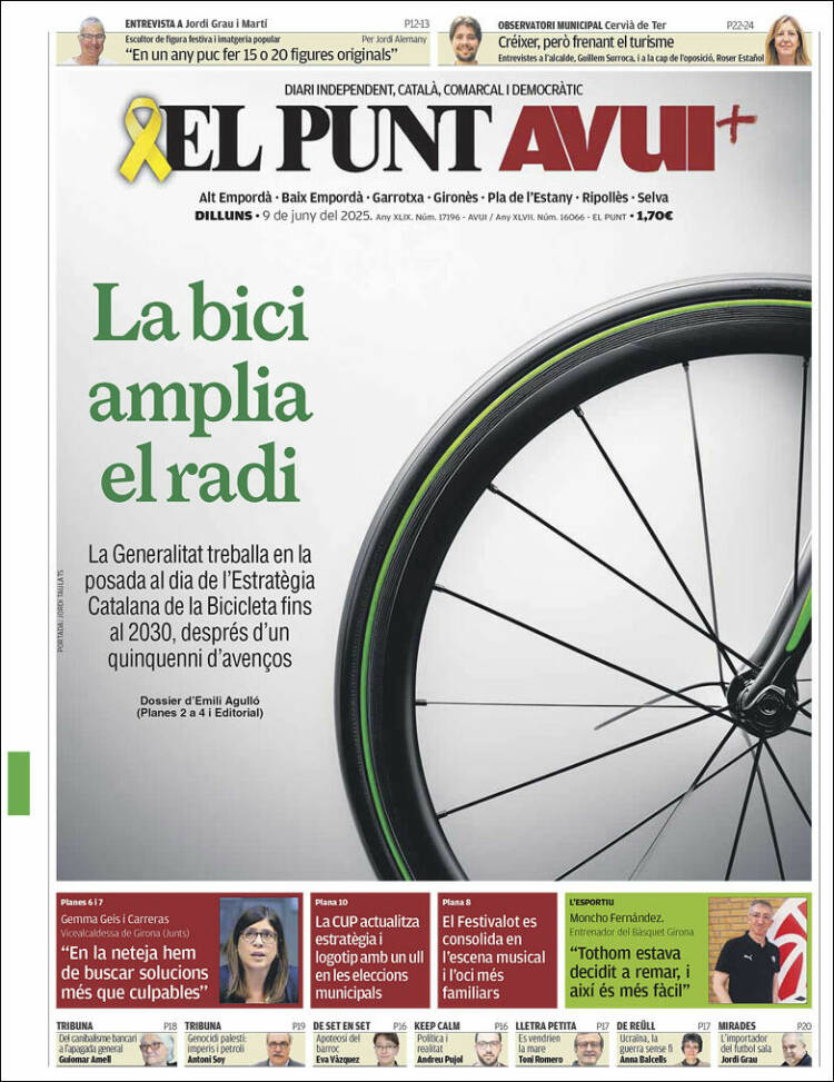 Portada de El Punt Avui - Girona (Spain)