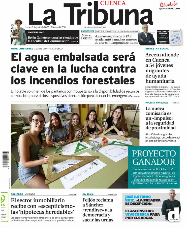 Portada de La Tribuna de Cuenca (Spain)