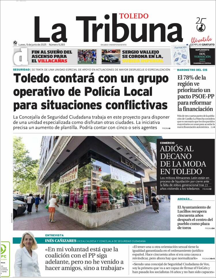 Portada de La Tribuna de Toledo (España)