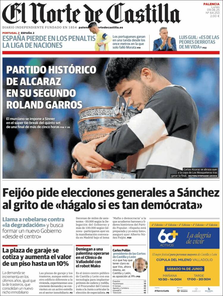 Portada de Norte de Castilla - Palencia (Spain)