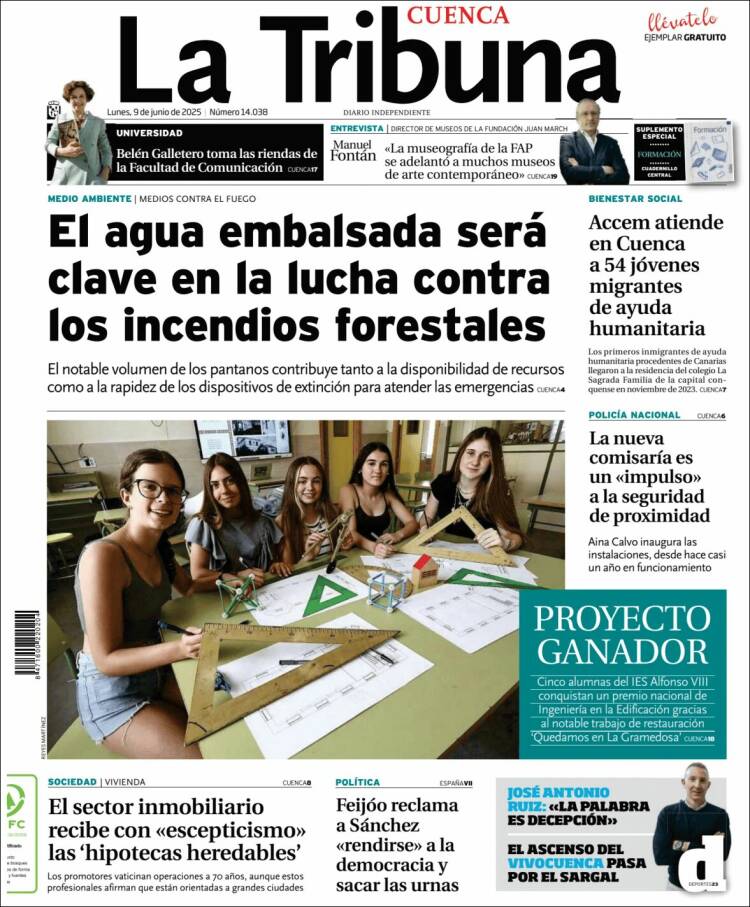 Portada de La Tribuna de Cuenca (Spain)