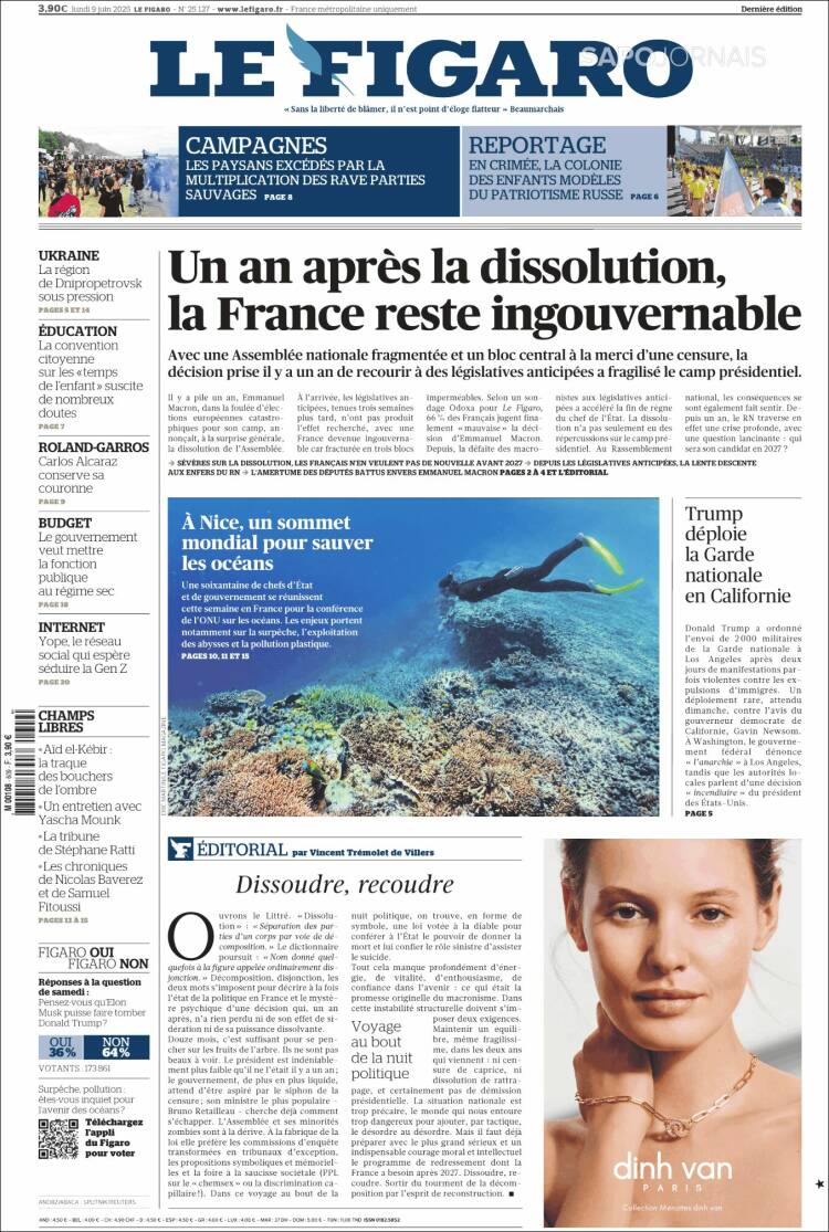 Portada de Le Figaro (France)