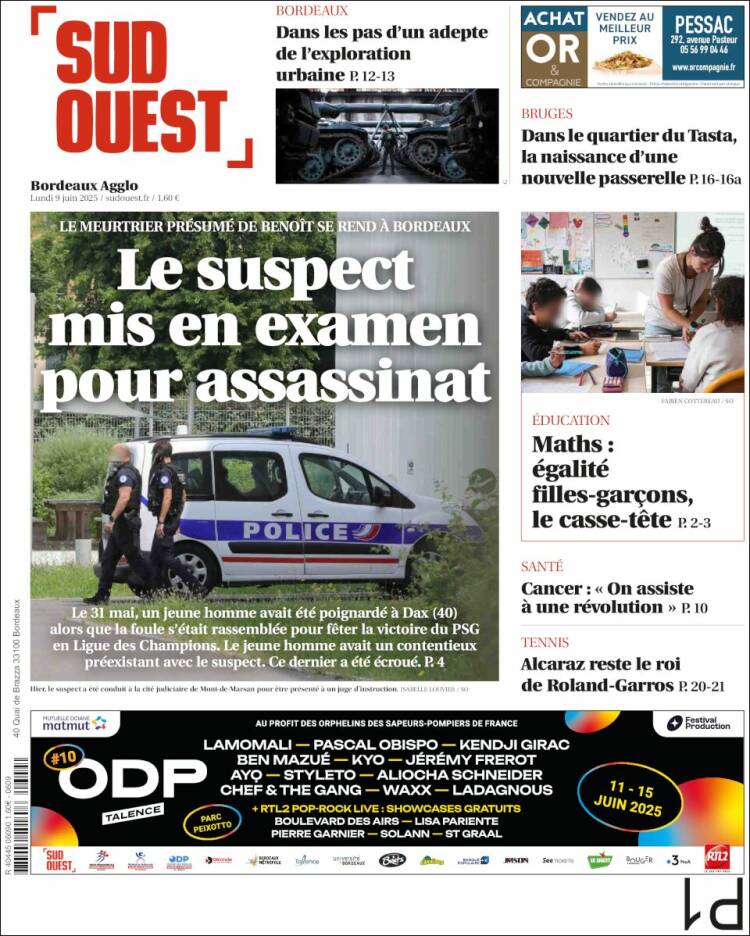 Portada de Sud Ouest (France)