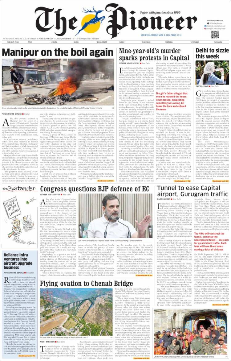 Portada de The Pioneer (India)