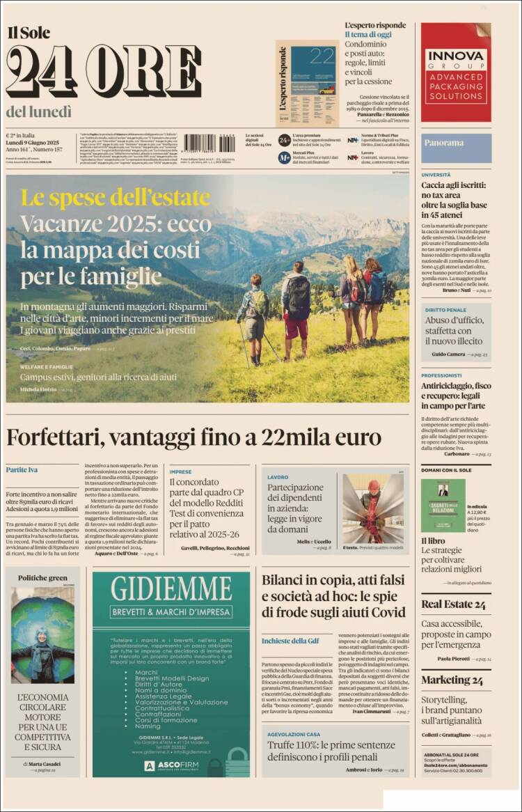 Portada de Il Sole 24 ORE (Italy)
