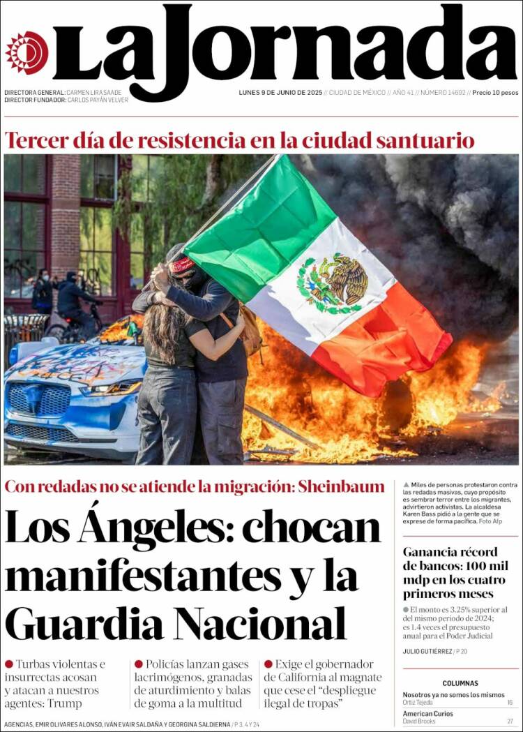 Portada de La Jornada (Mexico)