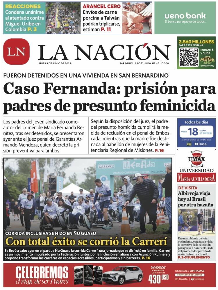 Portada de La Nación (Paraguay)