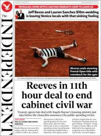 Portada de The Independent (United Kingdom)