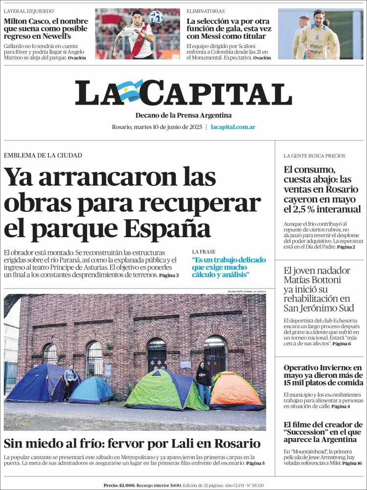 Portada de La Capital - Rosario (Argentina)