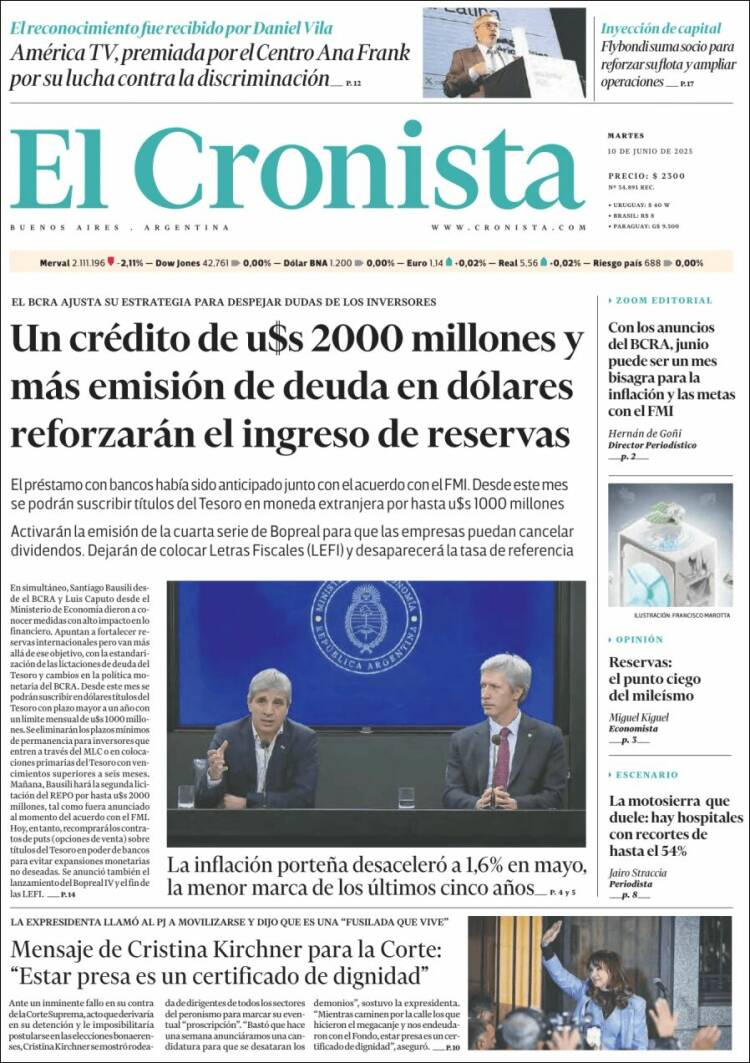 Portada de El Cronista Comercial (Argentina)