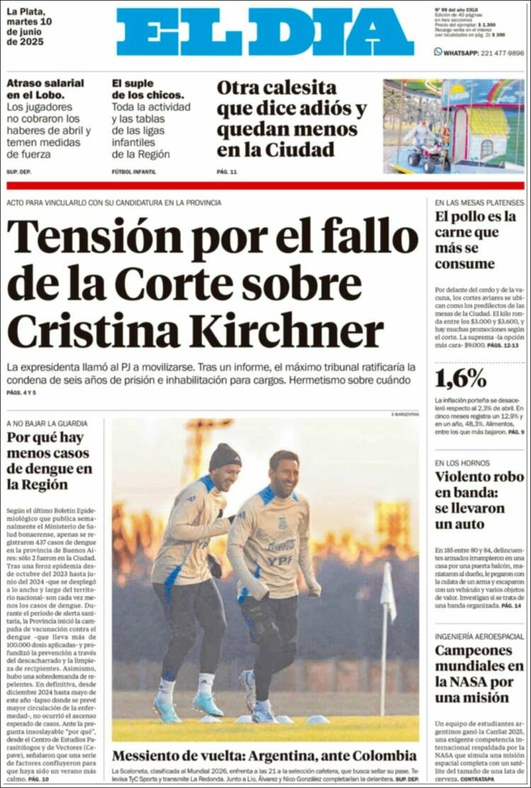 Portada de El Día de la Plata (Argentina)