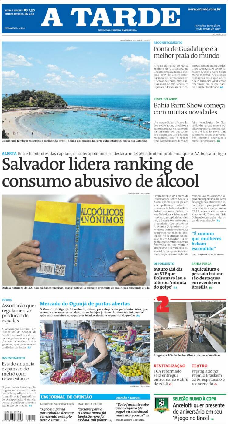 Portada de Diário A Tarde (Brasil)