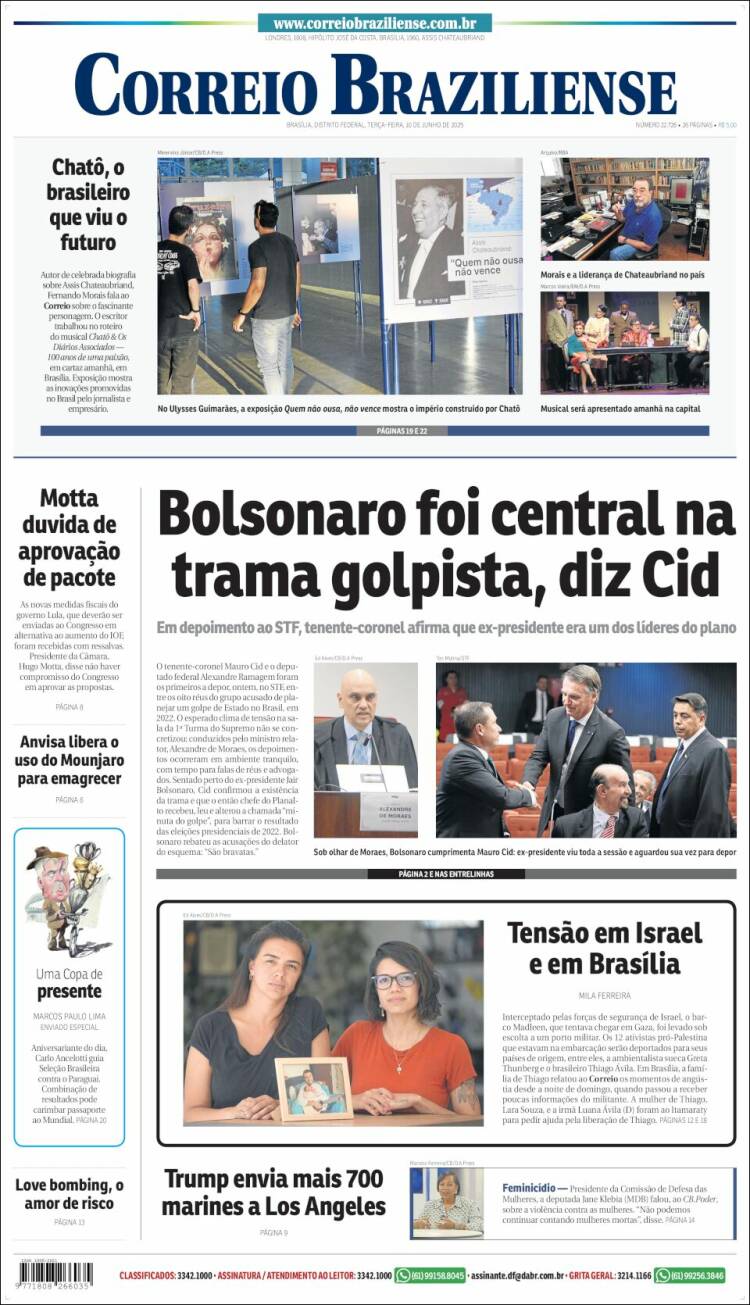 Portada de Correio Braziliense (Brasil)
