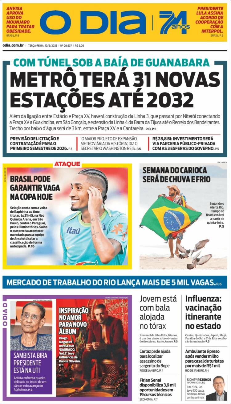 Portada de O Dia (Brasil)