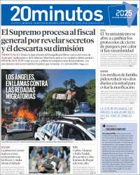 Portada de 20 Minutos - Madrid (España)