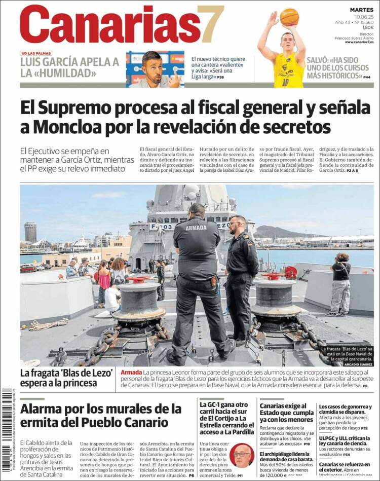 Portada de Canarias 7 (España)
