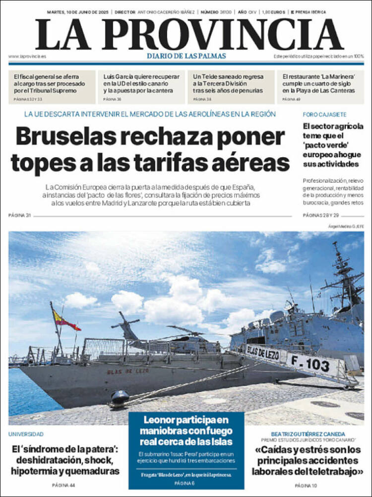 Portada de La Provincia (España)