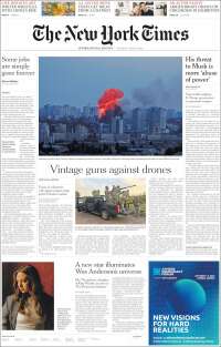Portada de International New York Times (Europa)