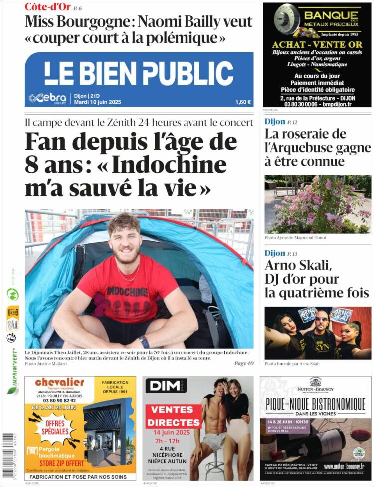 Portada de Le Bien Public (Francia)