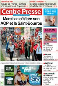 Portada de Centre Presse (Francia)