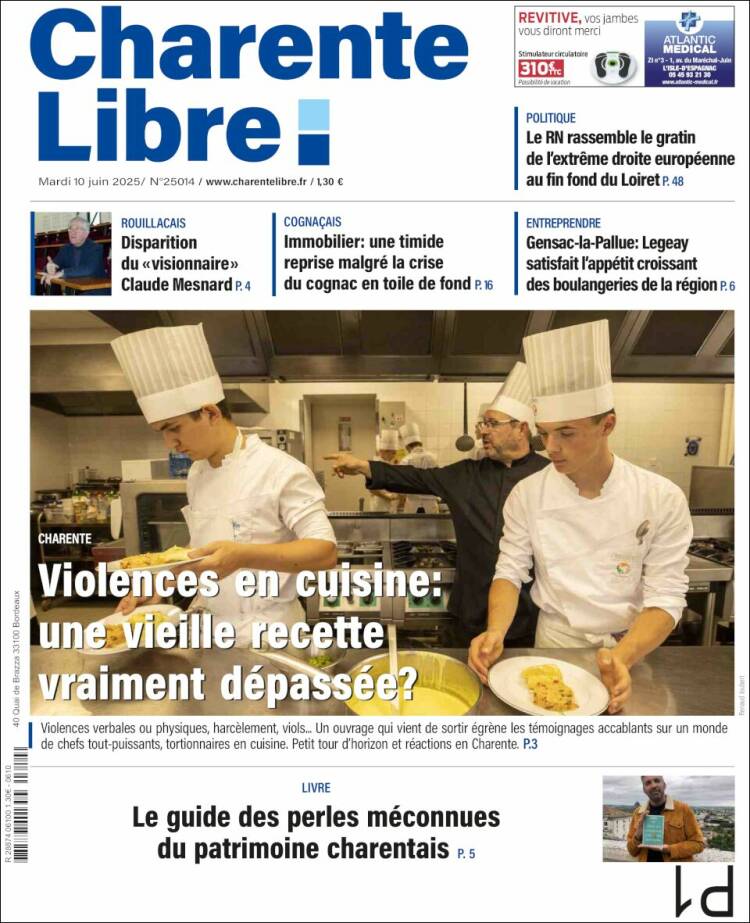 Portada de Charente Libre (Francia)