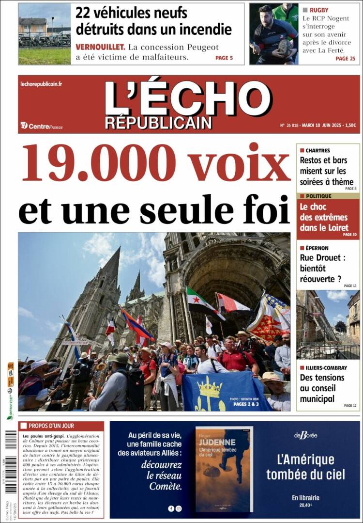 Portada de L'Echo Républicain (Francia)