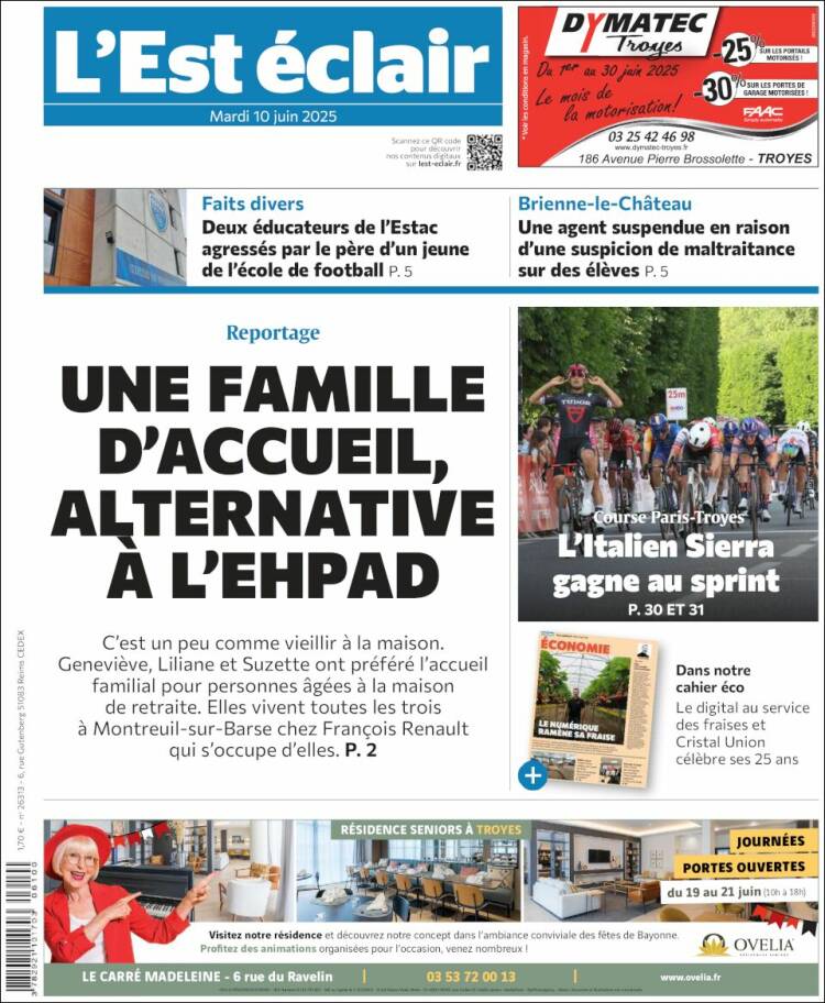 Portada de L'Est Eclair (Francia)