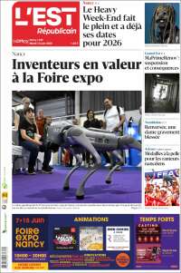 Portada de L'Est Republicain (Francia)