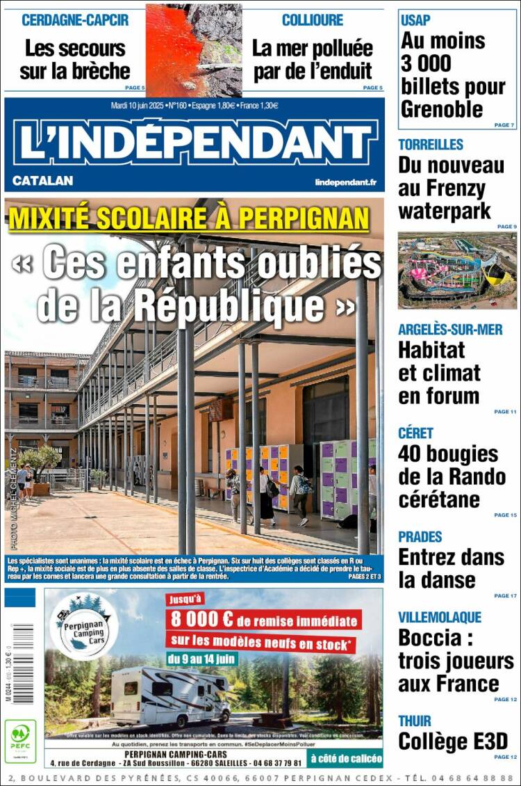 Portada de Le Indépendant (Francia)