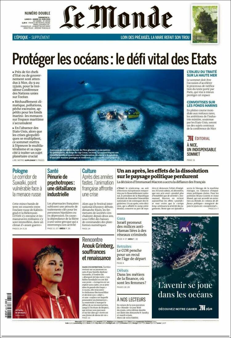 Portada de Le Monde (Francia)