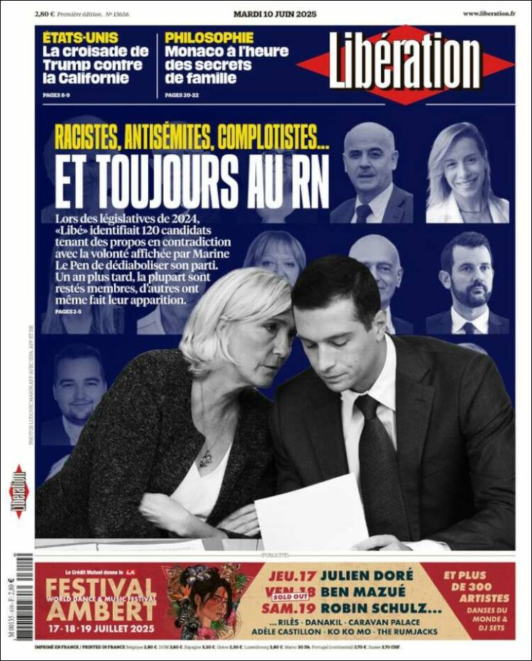 Portada de Libération (Francia)