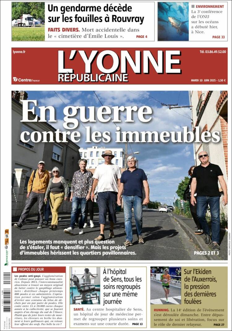 Portada de L'Yonne-Républicaine (Francia)