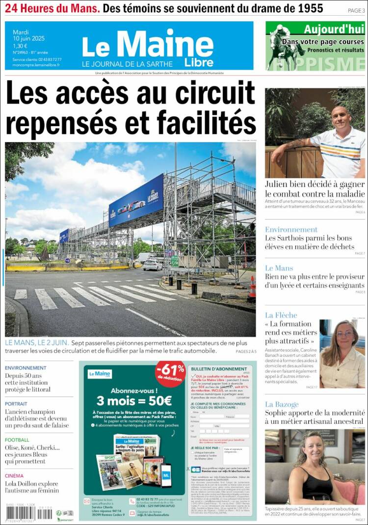 Portada de Le Maine Libre (Francia)