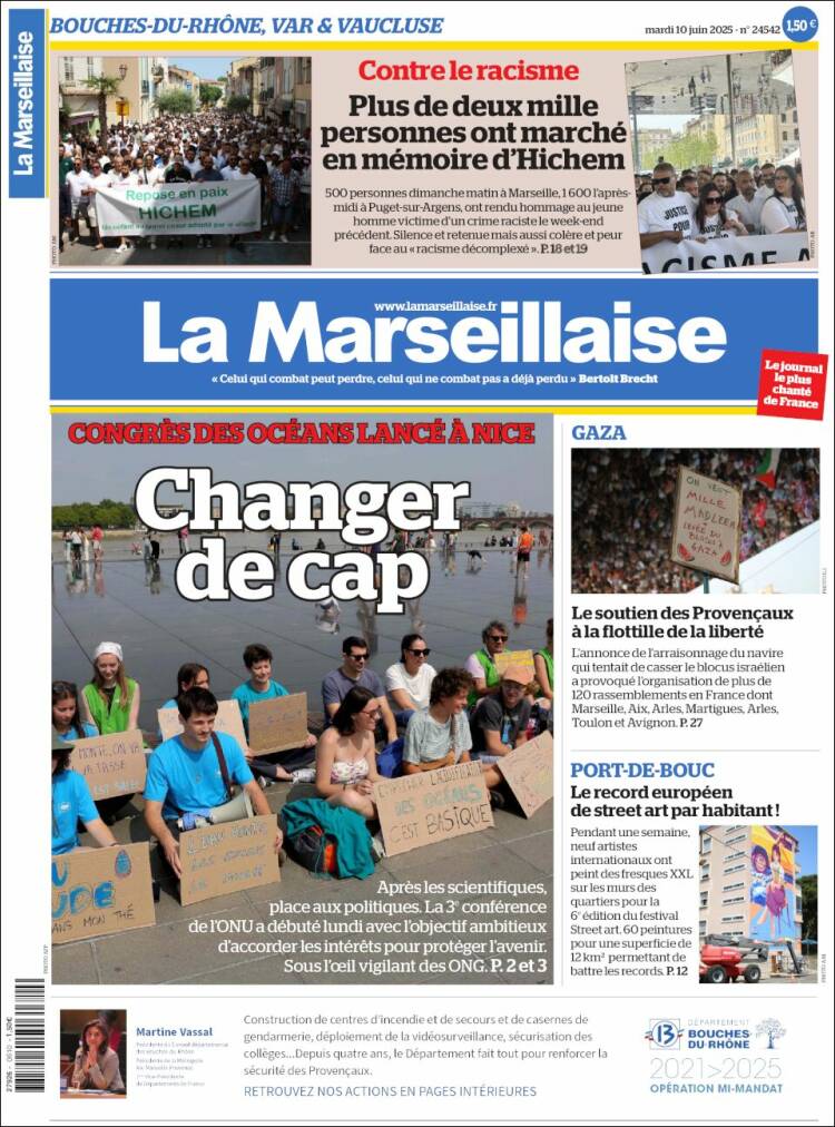 Portada de La Marseillaise (Francia)