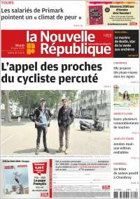 Portada de La Nouvelle Republique (Francia)