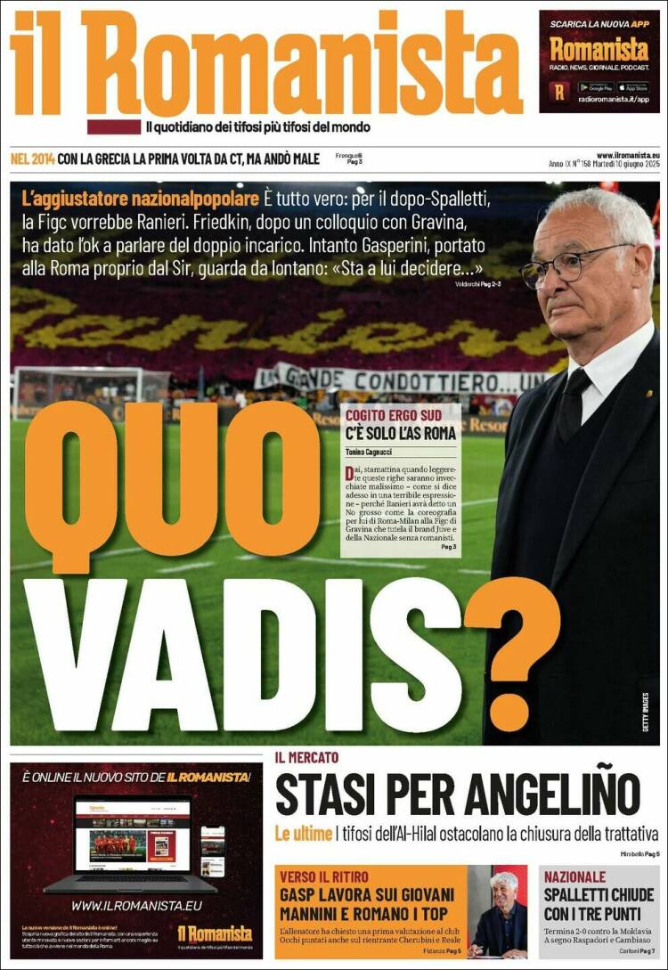 Portada de Romanista (Italia)