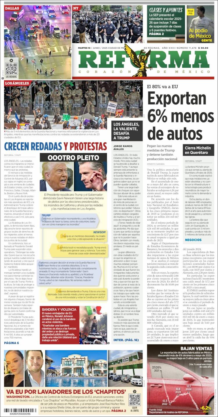 Portada de Reforma (México)