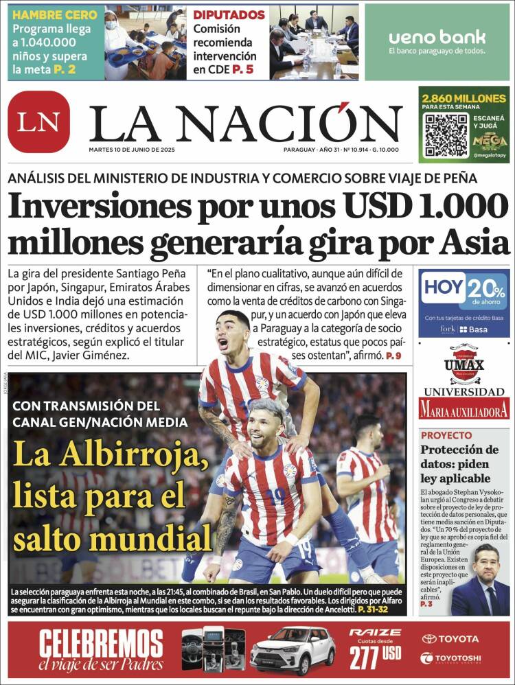 Portada de La Nación (Paraguay)