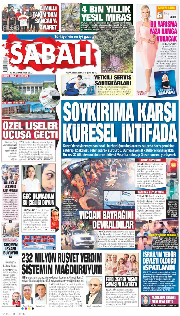 Portada de Sabah (Turquía)