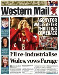 Portada de Western Mail (Reino Unido)