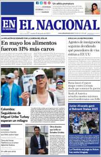 Portada de El Nacional (Venezuela)