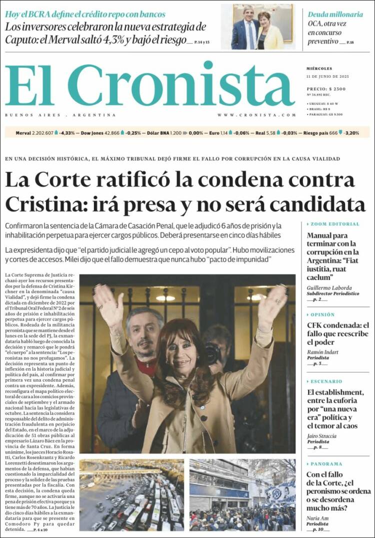 Portada de El Cronista Comercial (Argentina)