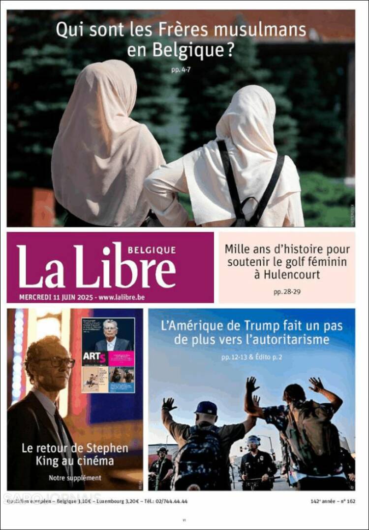 Portada de La Libre.be (Bélgica)