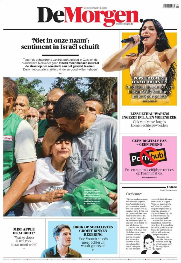Portada de De Morgen (Bélgica)
