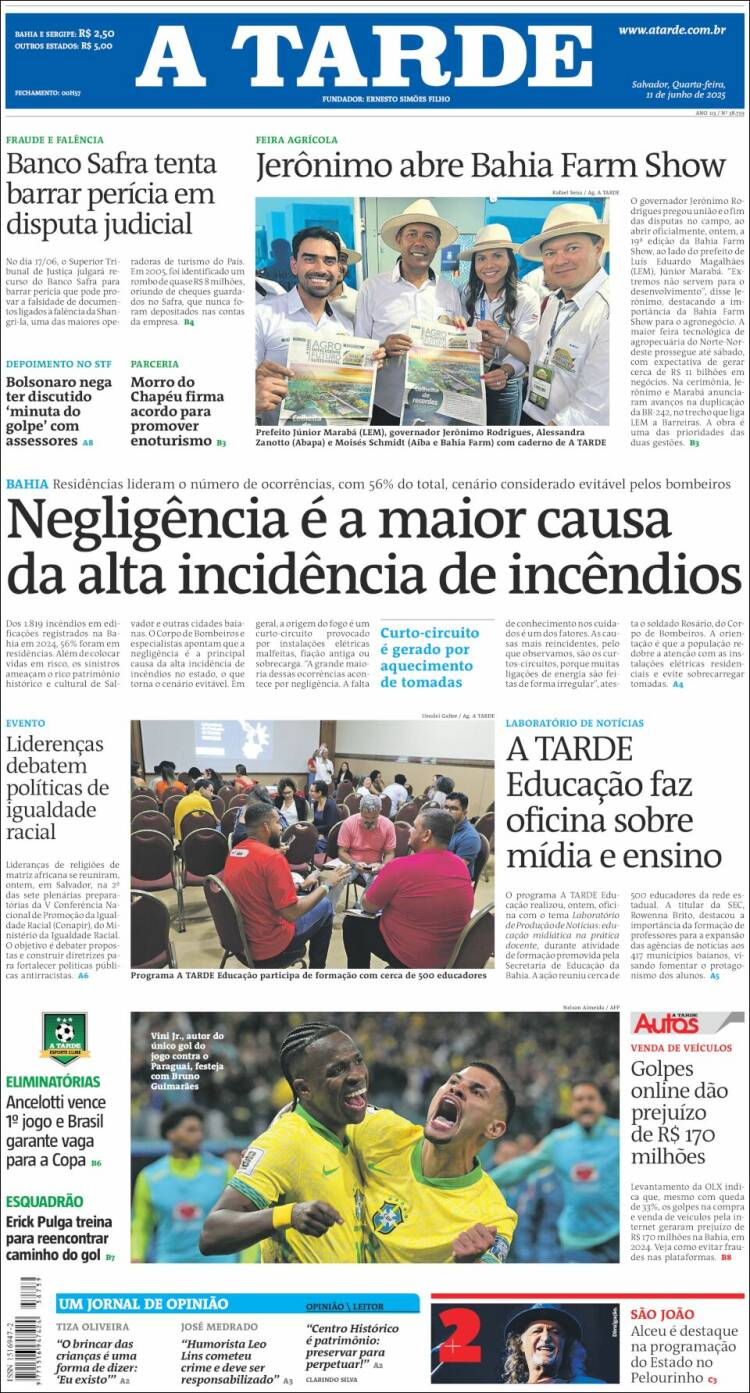 Portada de Diário A Tarde (Brasil)