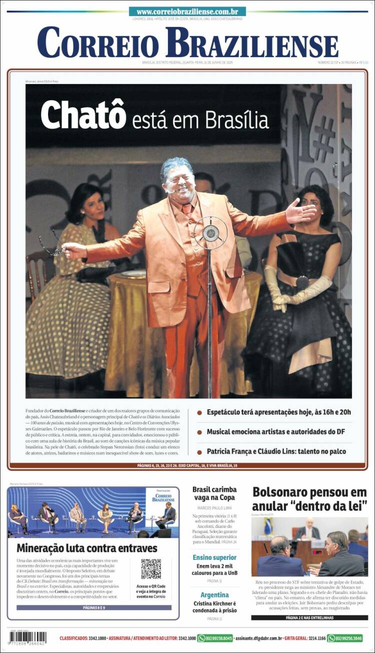 Portada de Correio Braziliense (Brasil)